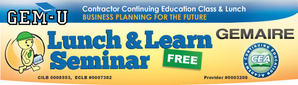 ABC Supply Co and the CEA present Lunch and Learn Seminar March20, 2014