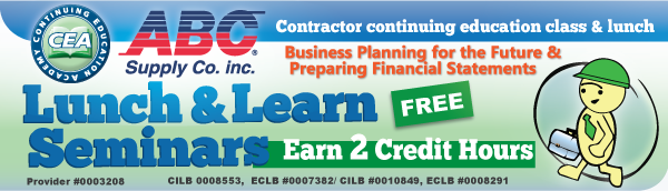 ABC Supply Co and the CEA present Lunch and Learn Seminar April 8, 2014